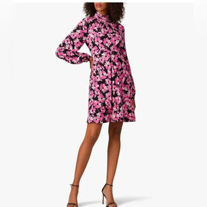 Floral Pink and Black Women's Dress